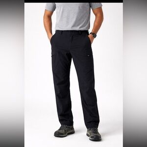 L.L. Bean Water-Resistant Cresta Hiking Pant Men 38x32 Black Nylon Gorpcore FLAW